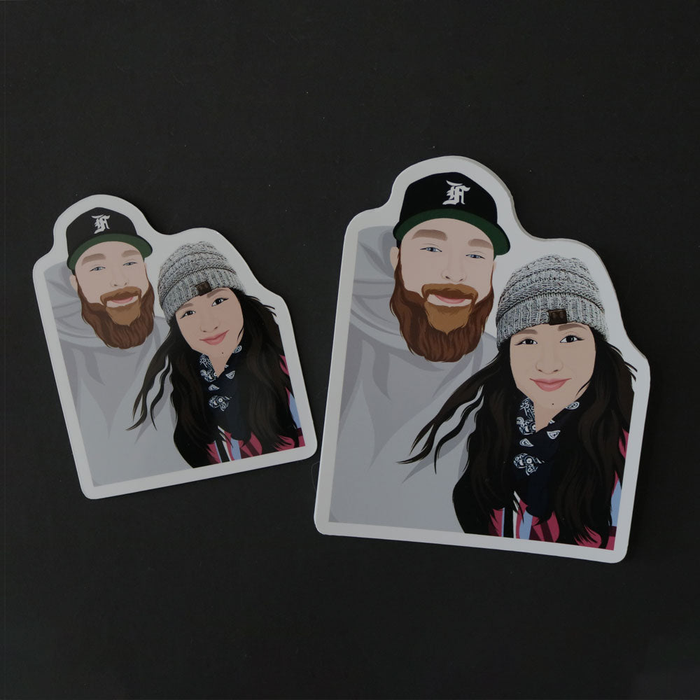 Custom BF GF BAE couples Stickers – Personalized Drawing Gifts