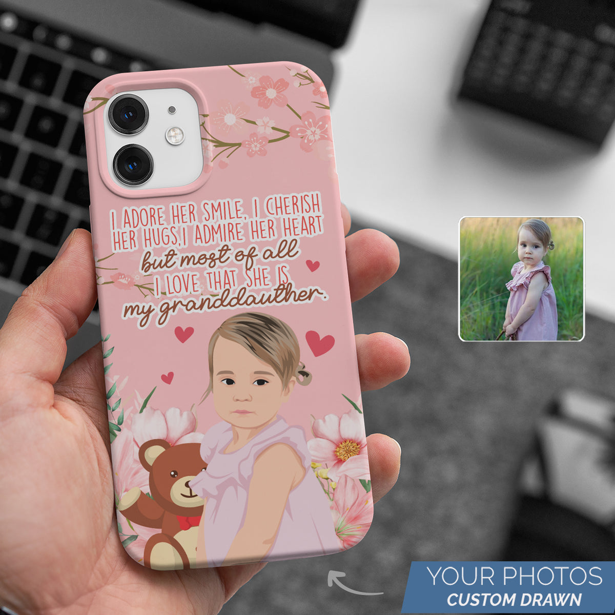 I Cherish My Granddaughter Phone Case Personalized – Personalized