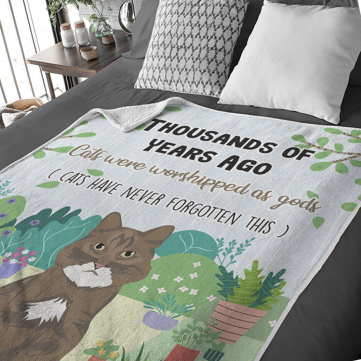 Personalized Funny Cat Blanket Personalized Drawing Gifts