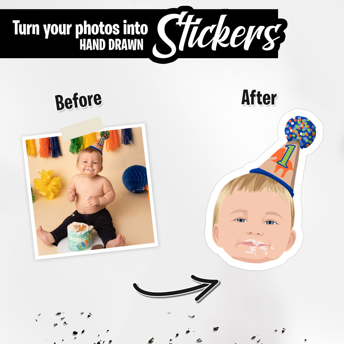 Custom Face Stickers, Turn Photos into Stickers