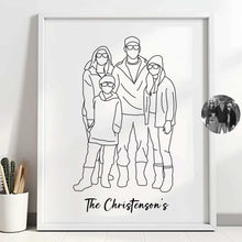 Load image into Gallery viewer, Custom Line Art Family Portrait
