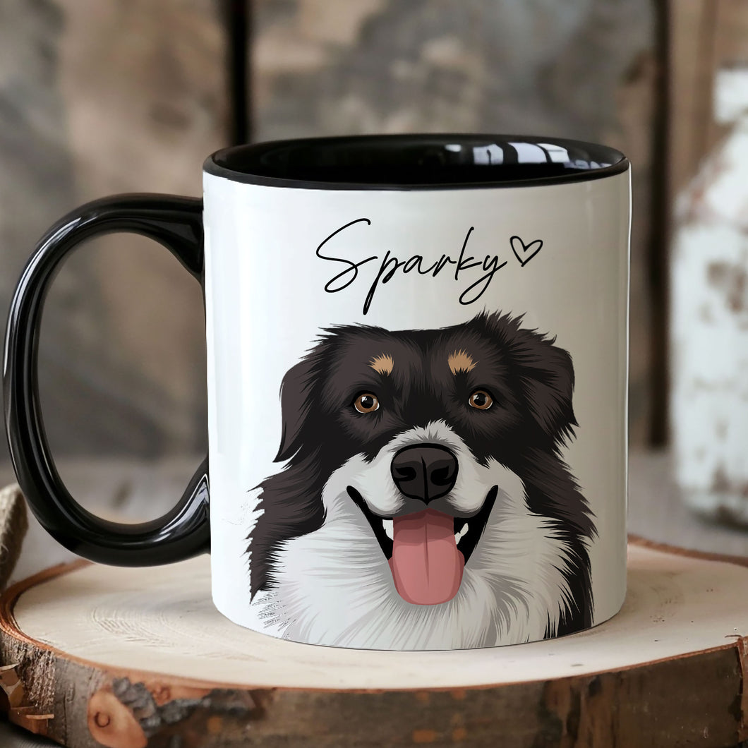 Custom Pet Portait Colored Mug