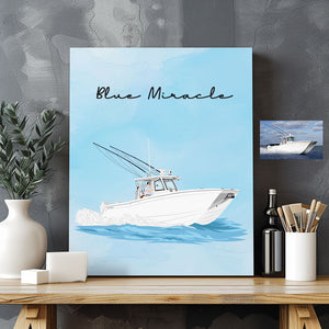 Custom Boat Drawing Canvas