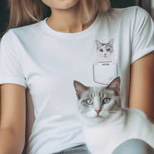 Load image into Gallery viewer, Custom &quot;Cat in Pocket&quot; Shirt
