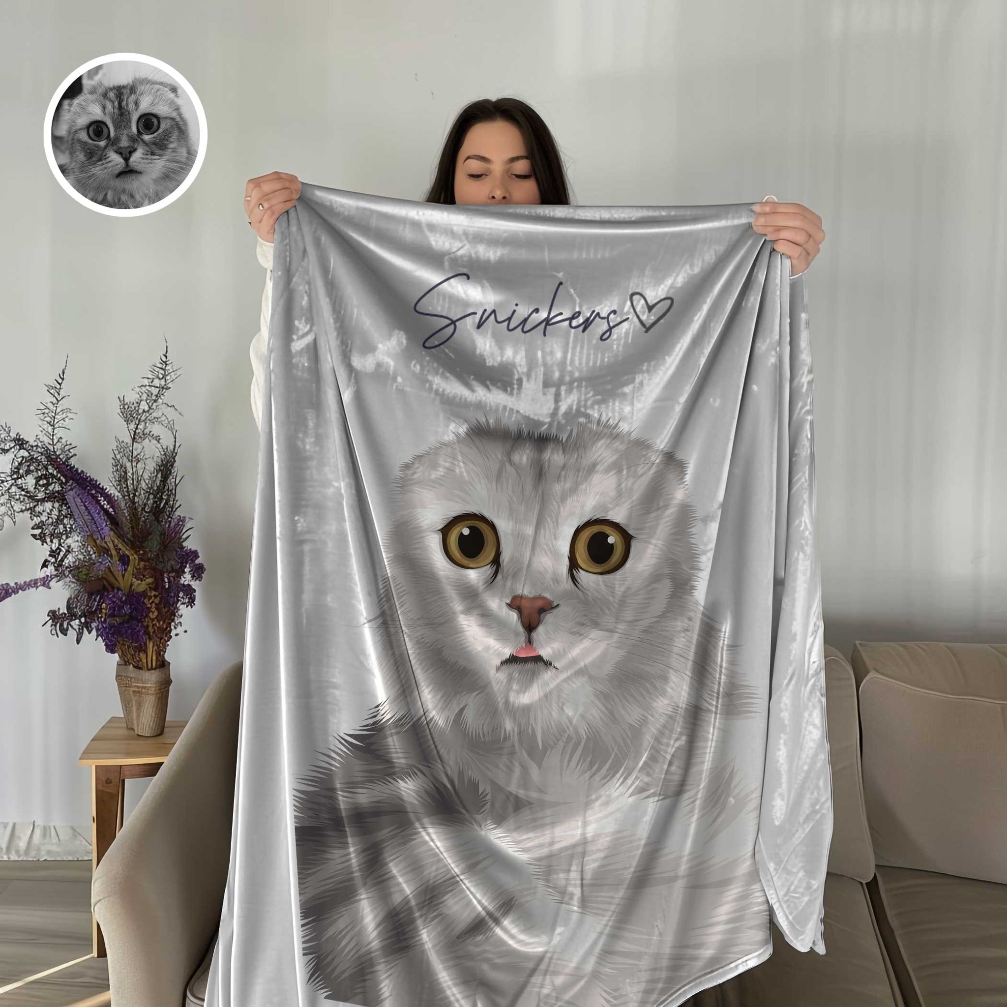 Custom cat blanket best sale