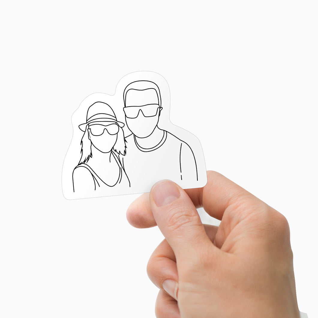 Personalized Couples Line Art Stickers