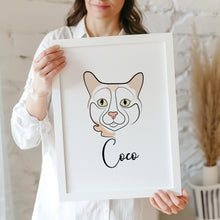 Load image into Gallery viewer, Continuous Cat Line Art Portrait
