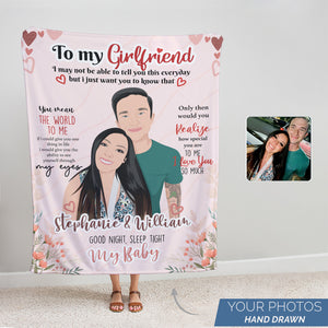 To My Girlfriend I Love You Blanket Personalized
