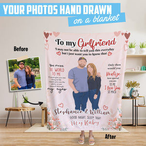 To My Girlfriend I Love You Blanket Personalized