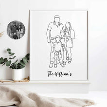 Load image into Gallery viewer, Custom Line Art Family Portrait
