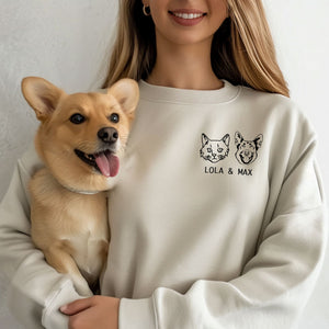 Custom Multiple Pet Sketch Sweatshirt