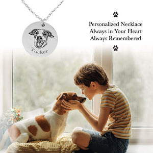 Custom Pet Portrait Necklace Gift