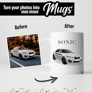 Personalized Car Illustration Mug