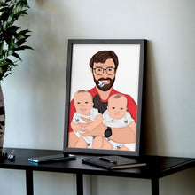 Load image into Gallery viewer, Custom Daddy and Kids Framed Portrait
