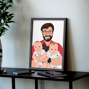 Custom Daddy and Kids Framed Portrait