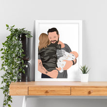 Load image into Gallery viewer, Custom Daddy and Kids Framed Portrait
