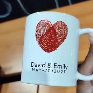 Couples Custom Fingerprint Mug Personalized