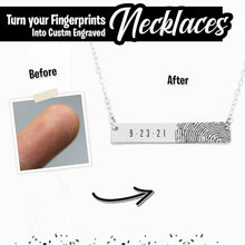 Load image into Gallery viewer, Horizontal Fingerprint Bar Necklace

