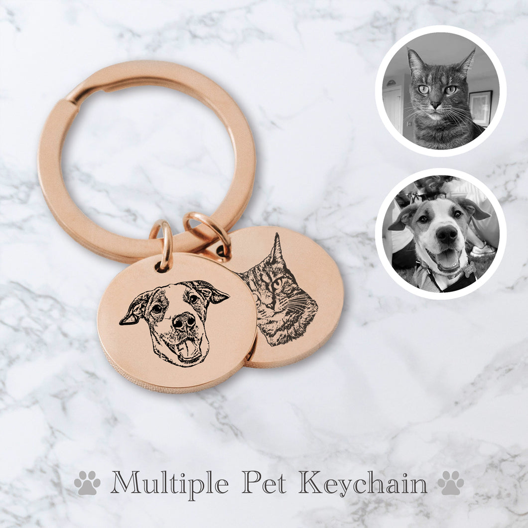 Custom Multiple Pet Keychain