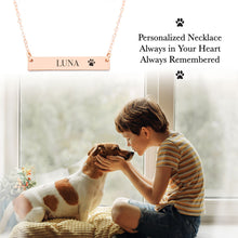 Load image into Gallery viewer, Custom Paw Print Bar Necklace
