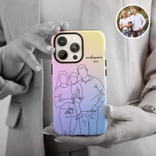 Load image into Gallery viewer, Custom Family Line Art Phone Case - Pastels
