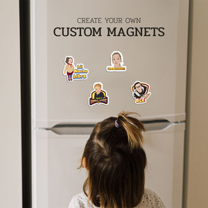 Personalized Photo to Drawing Character Fridge Magnets