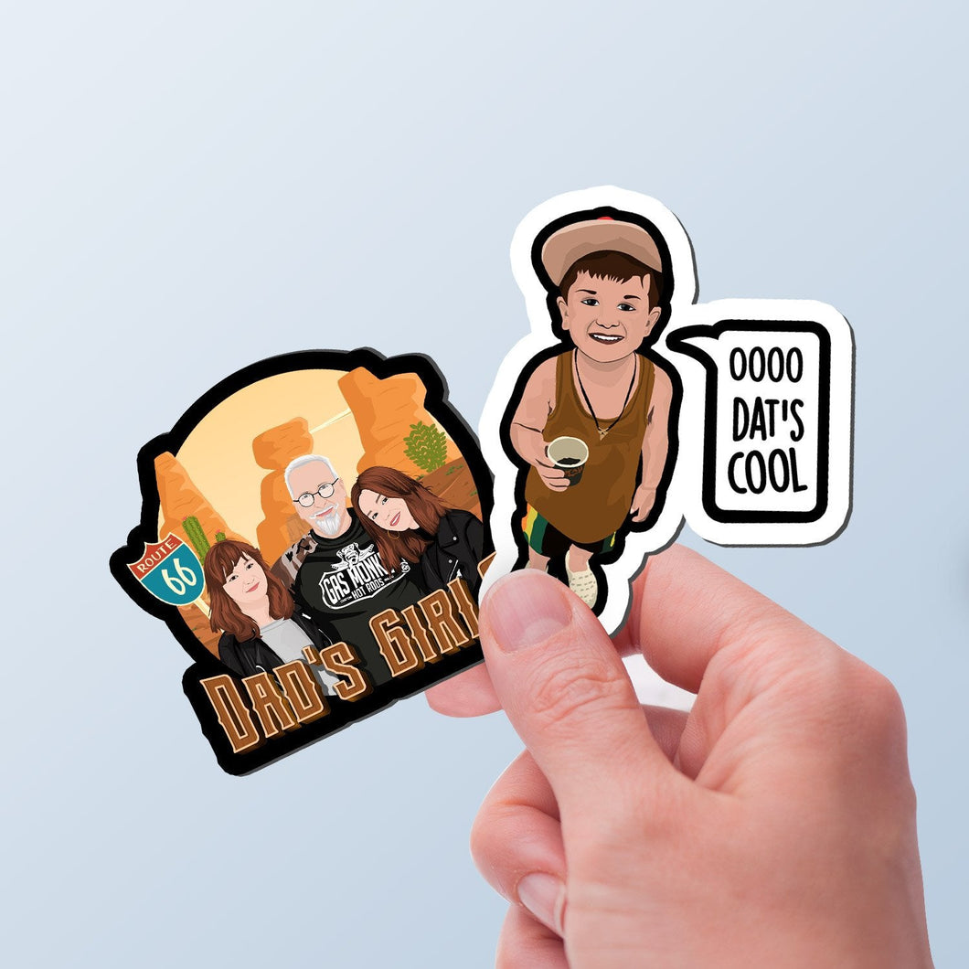 Personalized Photo to Drawing Character Fridge Magnets
