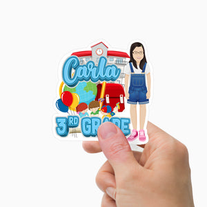 1st Grade Name Sticker Personalized