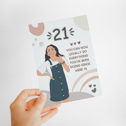 21st Birthday Card Stickers Personalized
