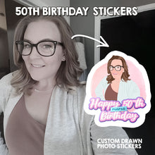 Load image into Gallery viewer, Custom 50th Birthday Stickers
