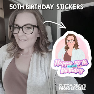 Custom 50th Birthday Stickers