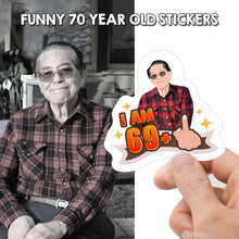 Load image into Gallery viewer, Custom 70 Year Old Birthday Stickers
