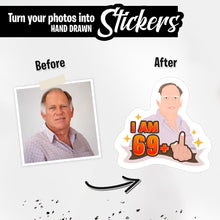 Load image into Gallery viewer, Custom 70 Year Old Birthday Stickers
