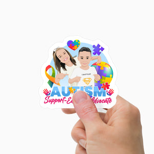 Autism Support Stickers Personalized
