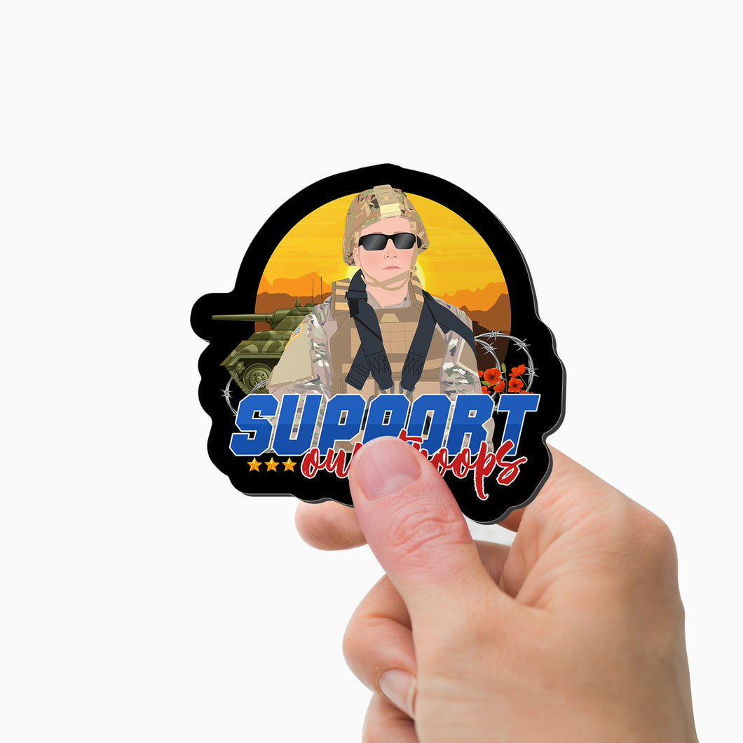 Awesome Support Our Troops Magnet Personalized