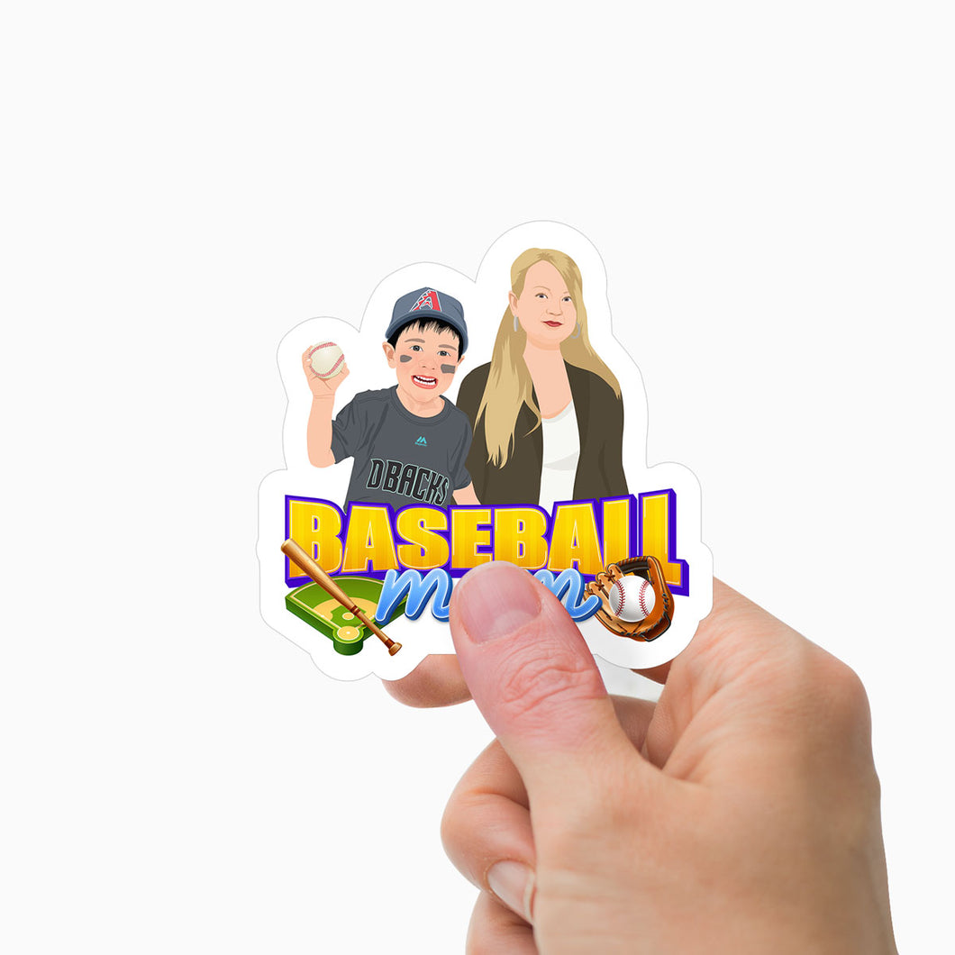 Baseball Mom & Player Stickers Personalized