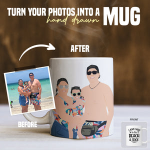 Beach Mug Sticker designs customize for a personal touch