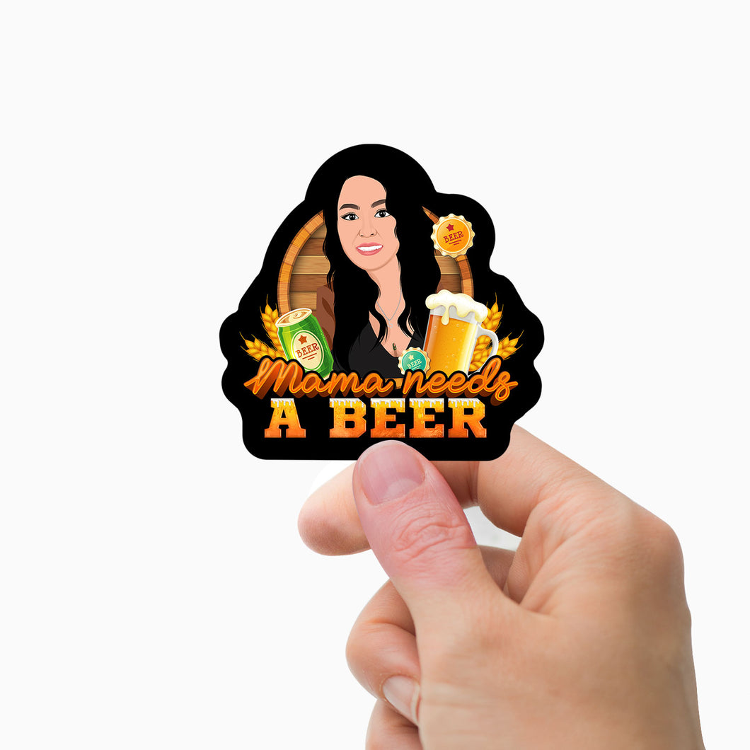 Beer Mom  Stickers Personalized