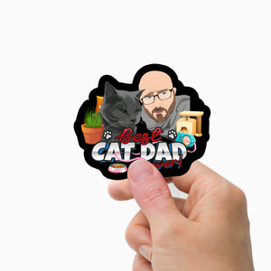 Best Dad Cat Stickers Stickers Personalized