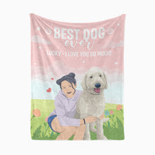 Load image into Gallery viewer, Best Dog Ever throw blanket personalized
