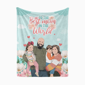 Best Mom in the World throw blanket personalized