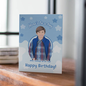 Birthday Boy Card Sticker designs customize for a personal touch