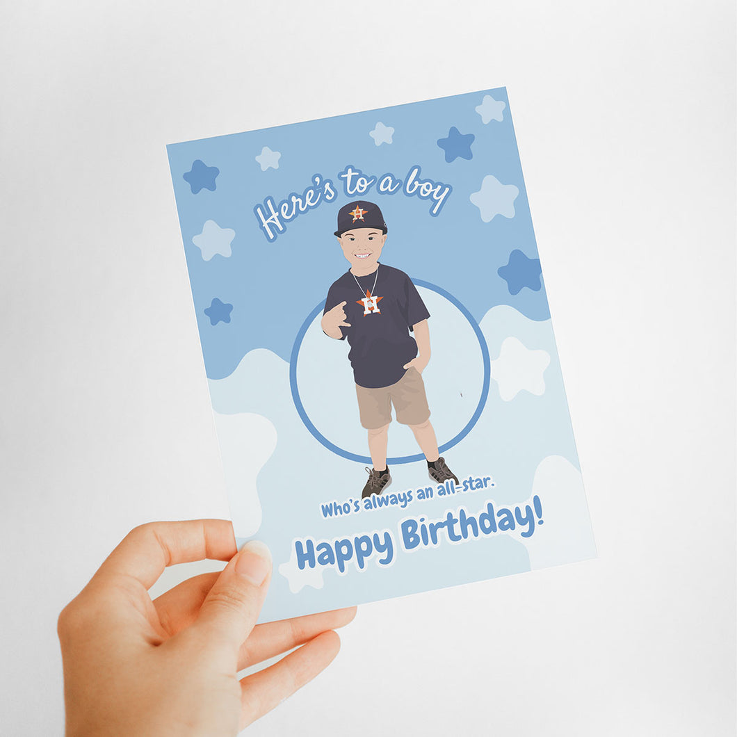 Birthday Boy Card Stickers Personalized