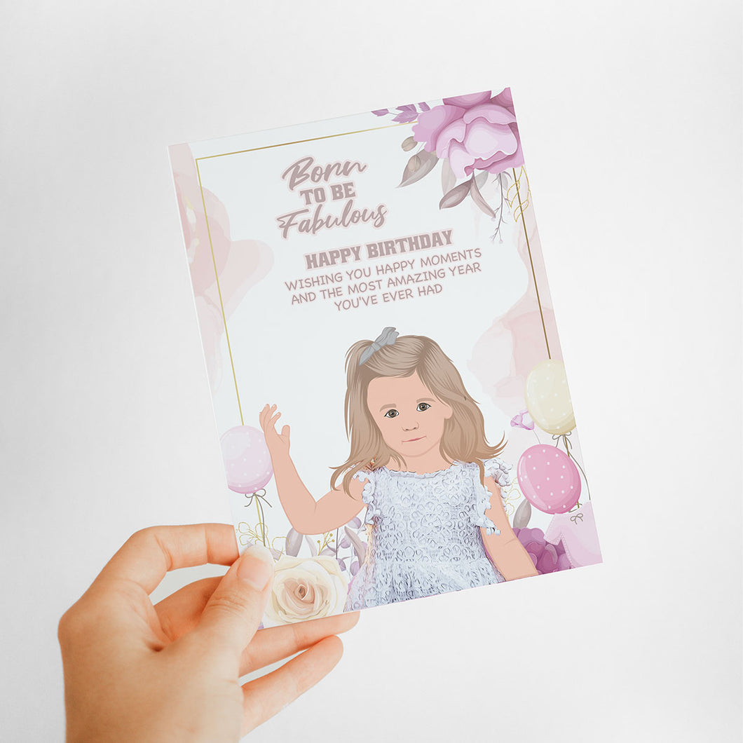Birthday Girl Card Stickers Personalized