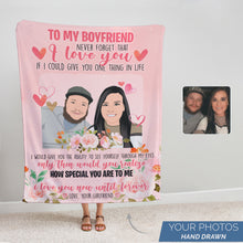 Load image into Gallery viewer, To My Boyfriend fleece blanket personalized
