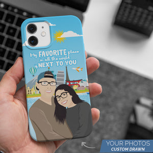 Personalized Custom Drawn Boyfriend And Girlfriend Phone Cases with Photos