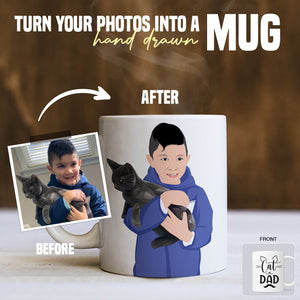 Cat Dad Mug Sticker designs customize for a personal touch