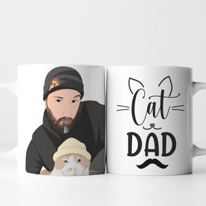 Cat Dad Mug Stickers Personalized