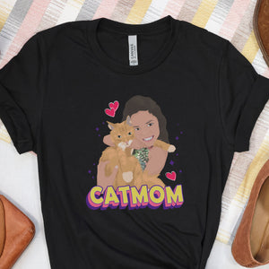 Cat Mom Shirt Stickers Personalized