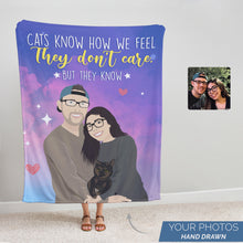 Load image into Gallery viewer, Your funny cat throw blanket personalized
